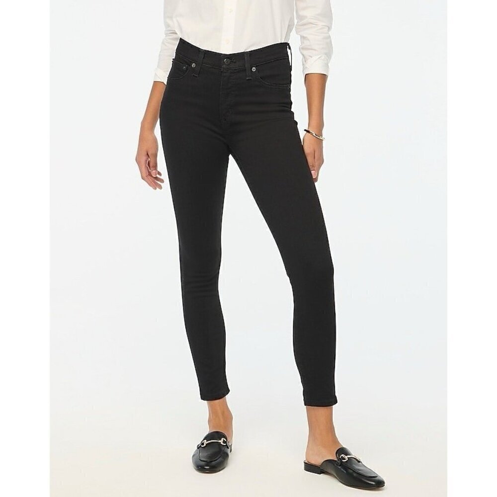 J Crew Womens Skinny Jeans Sz 29 Black Signature Stretch High Rise Minimalist
